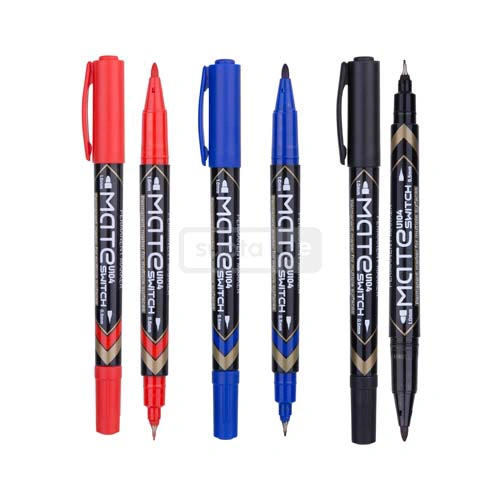 DELI-დელი MATE დისკის-CD პერმანენტ მარკერი ორმხრივი წვერით 1*12ც EU10430